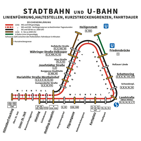 Liniennetzplan Stadtbahn U-Bahn 1976