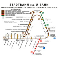 Liniennetzplan Stadtbahn U-Bahn 1978