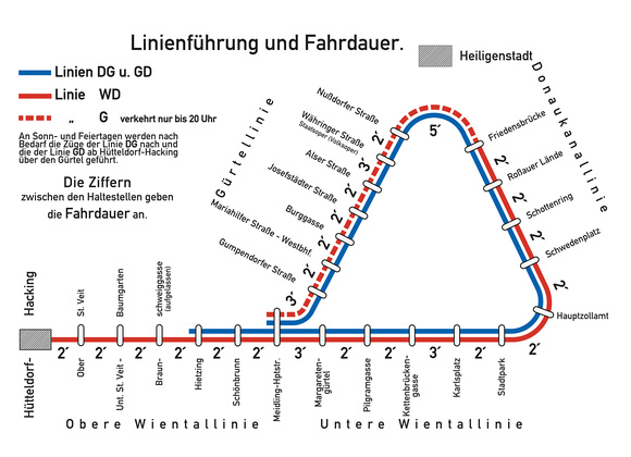 Liniennetzplan Stadtbahn 1951